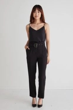 New York Black High Waist Belted Slim Pant 9 New York Black High Waist Belted Slim Pant -Fashion Clothing Store 04997728 9917 430E B288 1E998D80779E 1 105 c