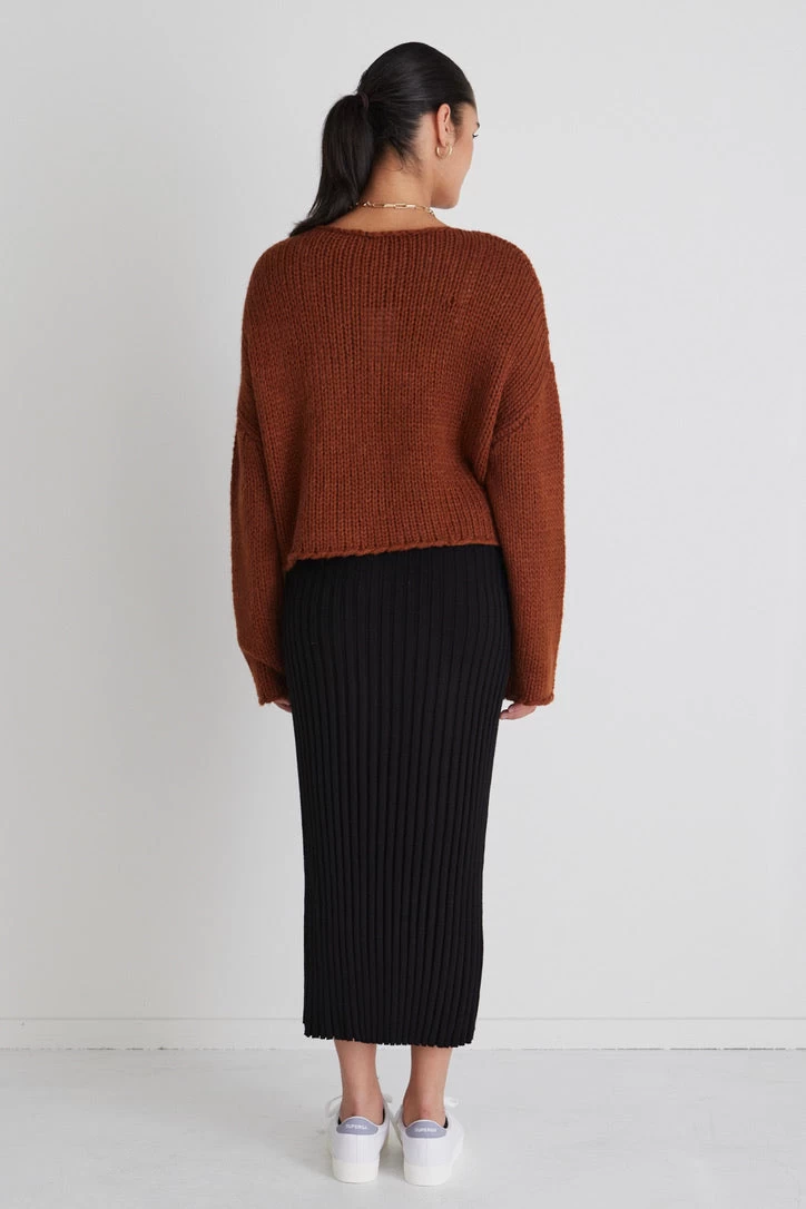 Lime Light Black Rib Knit Skirt 6 Lime Light Black Rib Knit Skirt - Image 4