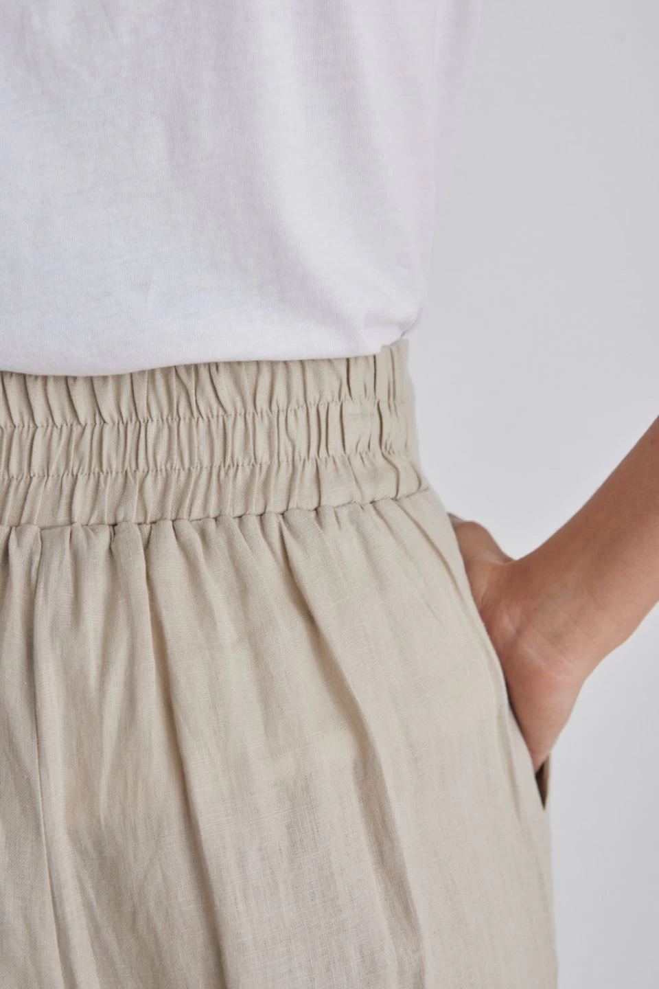 Guardian Stone Elastic Back Flat Pleat Front Wide Leg Linen Pant 7 Guardian Stone Elastic Back Flat Pleat Front Wide Leg Linen Pant - Image 5