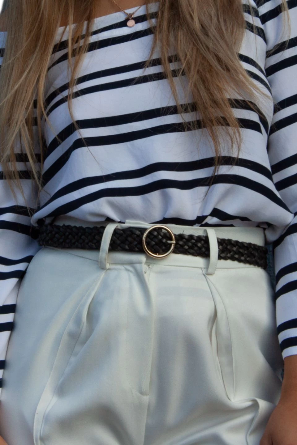 Catrina Black Braided Leather With Gold Circle Buckle Belt 4 Catrina Black Braided Leather With Gold Circle Buckle Belt - Image 2