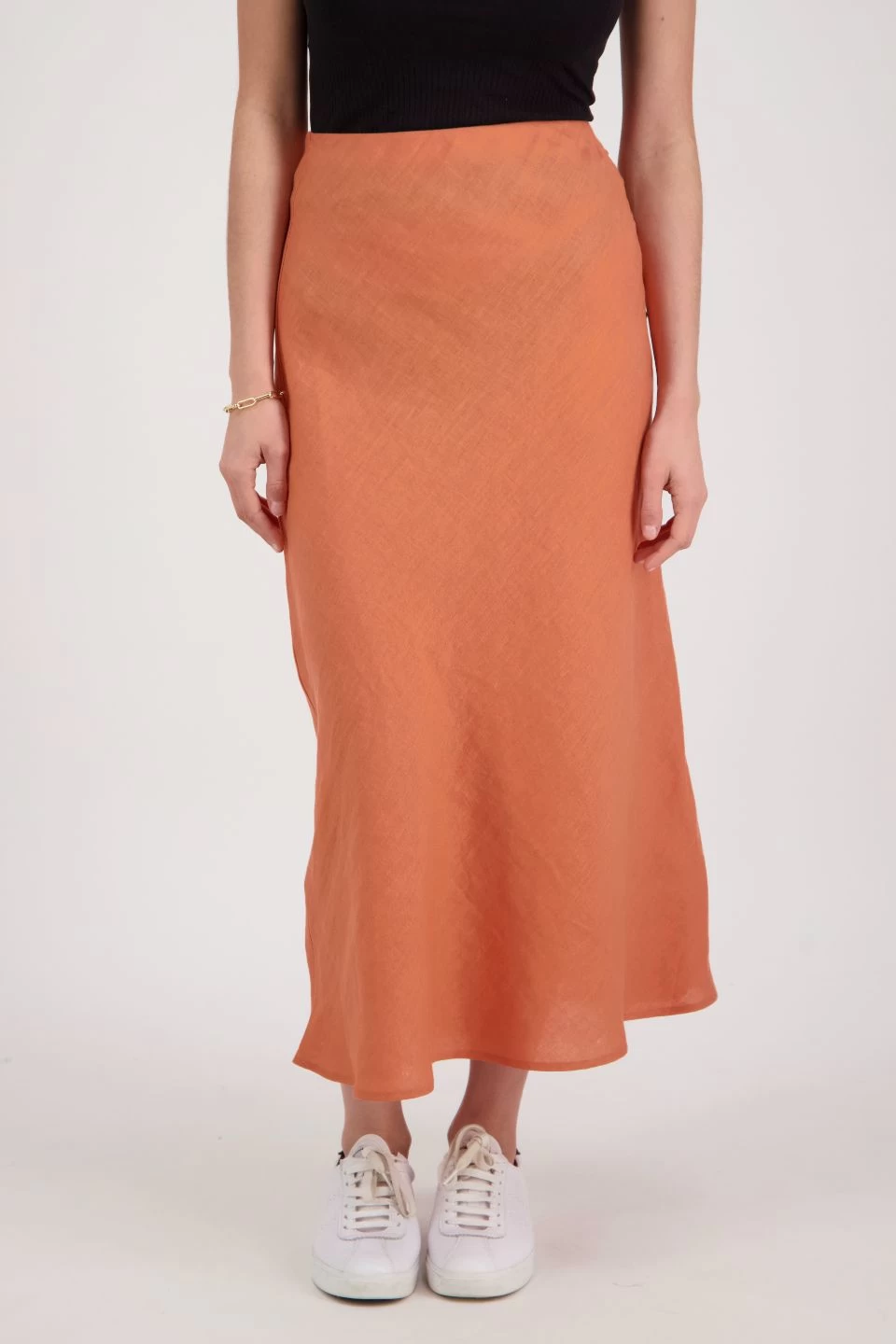 Utopia Rust Linen Bias Cut Midi Skirt 4 Utopia Rust Linen Bias Cut Midi Skirt - Image 2