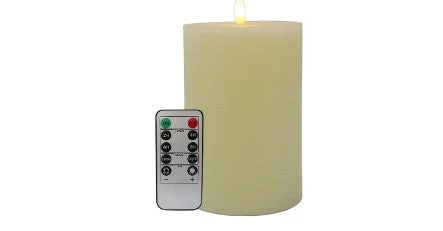 LED Battery Ivory Pillar Candle Medium 3 LED Battery Ivory Pillar Candle Medium