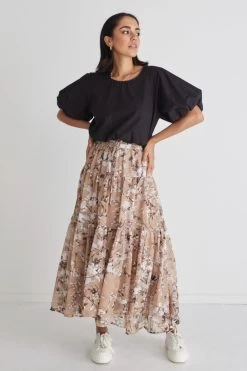 Sensational Fawn Floral Tiered Drawstring Maxi Skirt 8 Sensational Fawn Floral Tiered Drawstring Maxi Skirt -Fashion Clothing Store 1316C618 4C43 4D56 A71F 496EAEEA2E8E 1 105 c