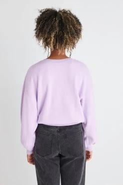 Impulse Lilac Cotton Crew Neck Fine Knit Jumper -Fashion Clothing Store 134A2D25 4C03 40A3 A14B 3DEBE40C574B 1 105 c