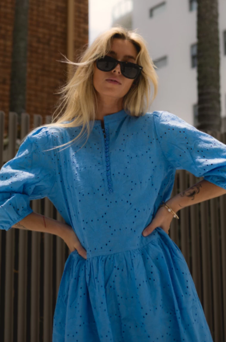 Paris Cornflower Blue Lace Midi Dress 3 Paris Cornflower Blue Lace Midi Dress