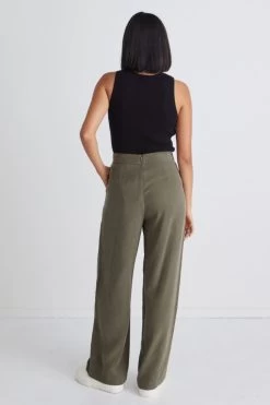 Effortless Khaki Viscose Deep Band Wide Leg Pant -Fashion Clothing Store 167A2C89 666F 4923 ADF0 EB00DF79F655 1 105 c