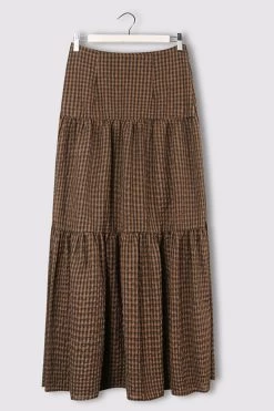 Stella Toffee Gingham Tiered Midi Skirt 11 Stella Toffee Gingham Tiered Midi Skirt -Fashion Clothing Store 19AE8B8E 5813 4739 9E39 458C70834106