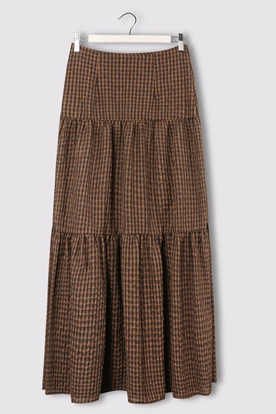 Stella Toffee Gingham Tiered Midi Skirt 7 Stella Toffee Gingham Tiered Midi Skirt - Image 5