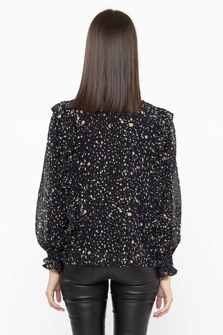 Resliliant Golden Glitter Frill Shoulder LS Top 5 Resliliant Golden Glitter Frill Shoulder LS Top - Image 3