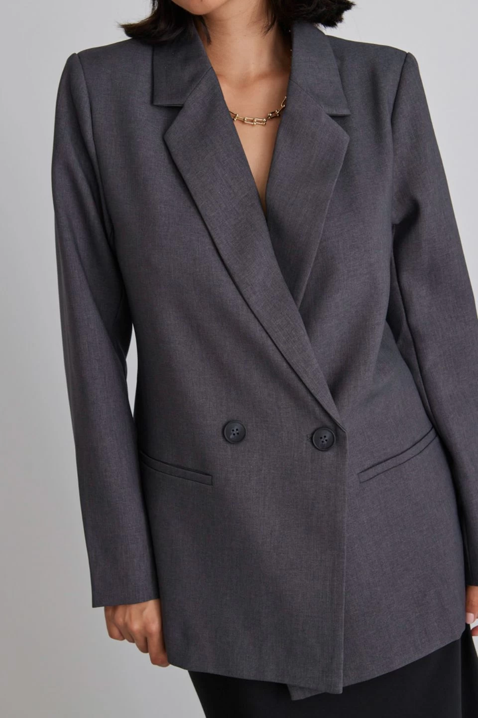 Mason Charcoal Marle Boyfriend Blazer 4 Mason Charcoal Marle Boyfriend Blazer - Image 2