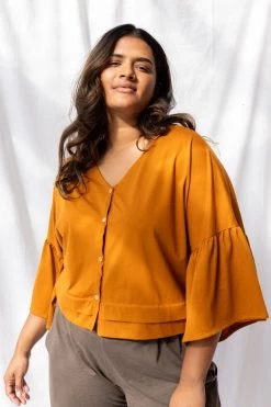 Saturday Rust LS Cotton Top