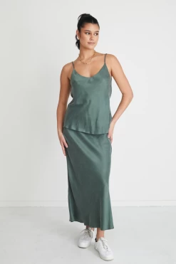 Scorpio Ocean Cupro Bias Midi Skirt