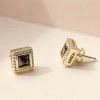 Sirius Square Gold With Black Garnet Stone Stud Earrings 1 Sirius Square Gold With Black Garnet Stone Stud Earrings -Fashion Clothing Store 1 429c8dcf 3db4 4c9c a9ba df2a6f087b75