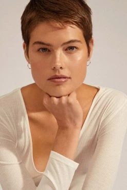 Pilgrim Eanna Medium Hoops Recycled Silver Plated Earrings