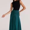 Leila Emerald Rouched Waist Midi Skirt 1 Leila Emerald Rouched Waist Midi Skirt -Fashion Clothing Store 202 2048x 1