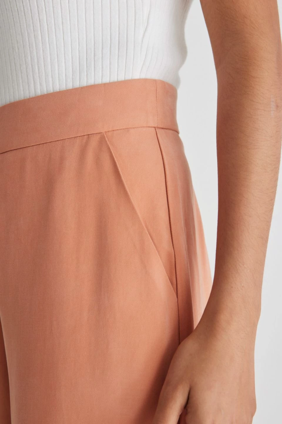Effortless Peach Viscose Deep Band Wide Leg Pant 5 Effortless Peach Viscose Deep Band Wide Leg Pant - Image 3
