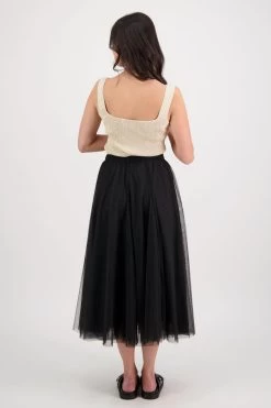 Muse Black Tulle Layered Midi Skirt -Fashion Clothing Store 291498EE 4DDB 46B7 A8B6 4A8A186E3ED2 1 201 a