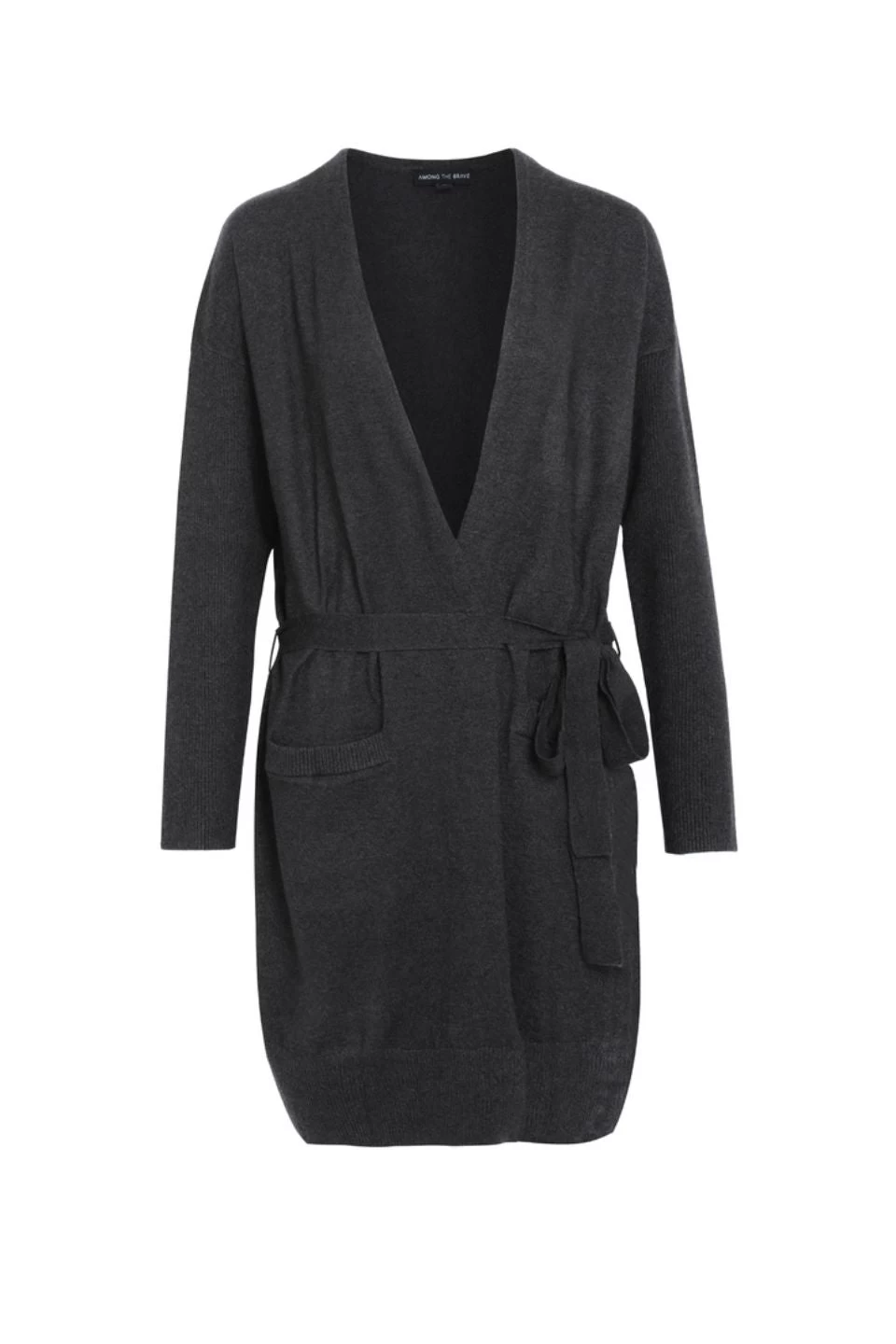 Sonny Charcoal Marle Longline Rib Sleeve Cardigan 7 Sonny Charcoal Marle Longline Rib Sleeve Cardigan - Image 5