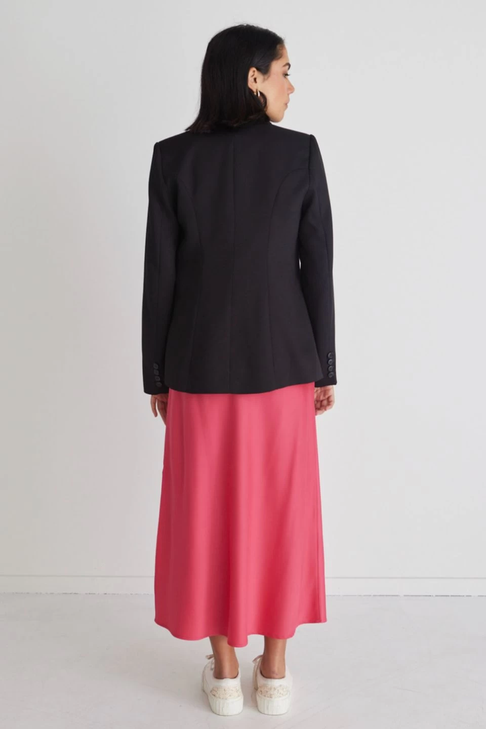 Harper Black Textured Plain Double Breasted Blazer 6 Harper Black Textured Plain Double Breasted Blazer - Image 4