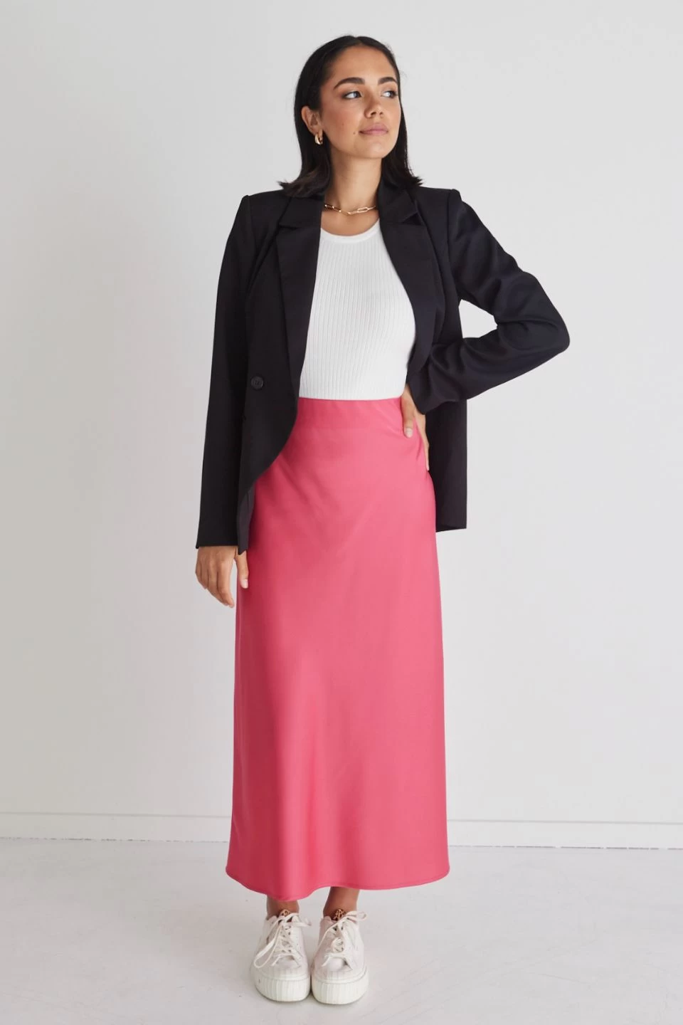 Harper Black Textured Plain Double Breasted Blazer 4 Harper Black Textured Plain Double Breasted Blazer - Image 2