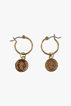Coin Sleeper Earrings Gold