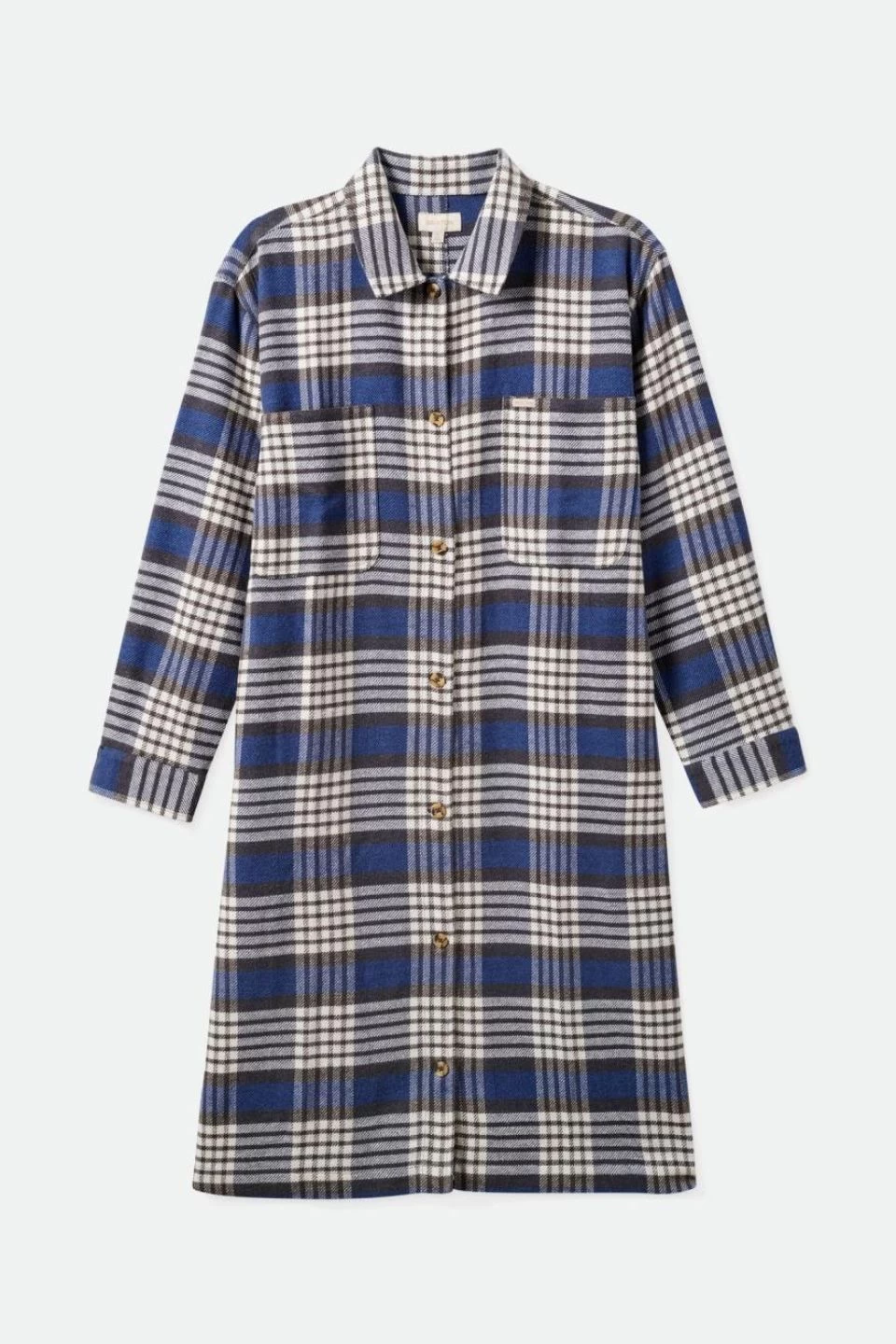 Brixton Ashby Duster Navy Check Cotton Shacket 6 Brixton Ashby Duster Navy Check Cotton Shacket - Image 4