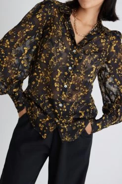 Champion Orange Floral Sheer Puff Sleeve Shirt 8 Champion Orange Floral Sheer Puff Sleeve Shirt -Fashion Clothing Store 370789ED D694 48AA 8342 E1C5C8EB9E4E 1 105 c