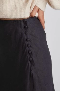 Utopia Black Linen Bias Cut Midi Skirt 10 Utopia Black Linen Bias Cut Midi Skirt -Fashion Clothing Store 37452065 5006 480C B288 225423129849 1 201 a