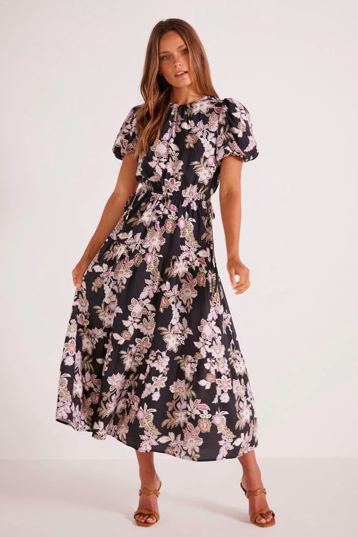 Willow Black Floral SS Midi Dress 3 Willow Black Floral SS Midi Dress