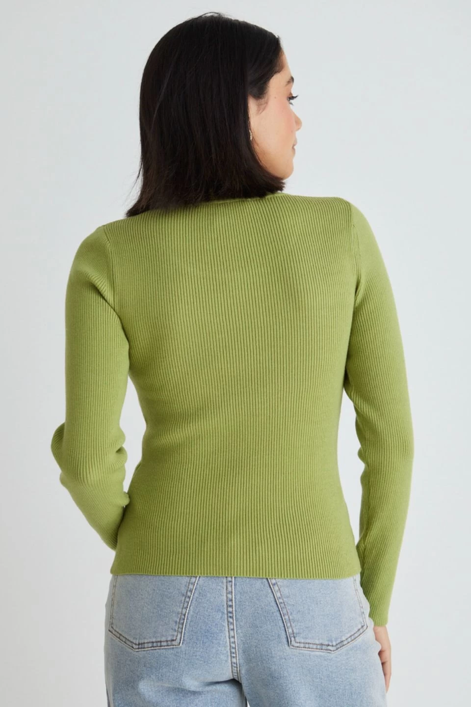 Radiant Laurel Green LS Rib Knit Top 6 Radiant Laurel Green LS Rib Knit Top - Image 4