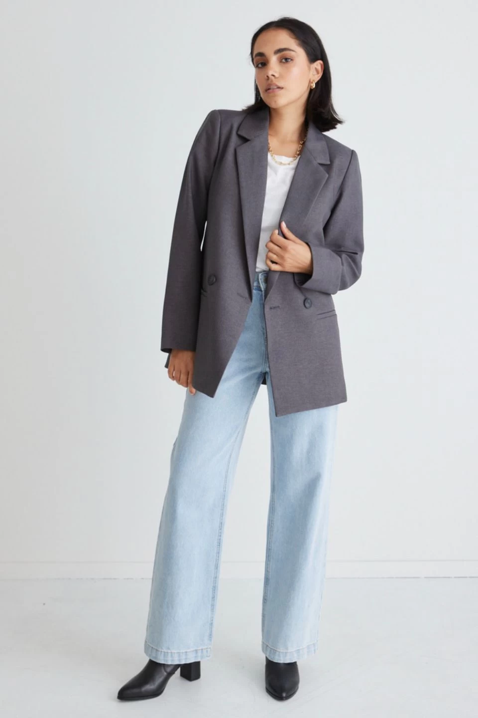 Mason Charcoal Marle Boyfriend Blazer 6 Mason Charcoal Marle Boyfriend Blazer - Image 4