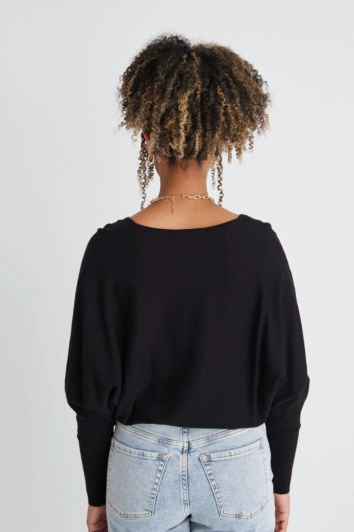 Serene Black Soft Fine Knit Batwing Jumper 6 Serene Black Soft Fine Knit Batwing Jumper - Image 4