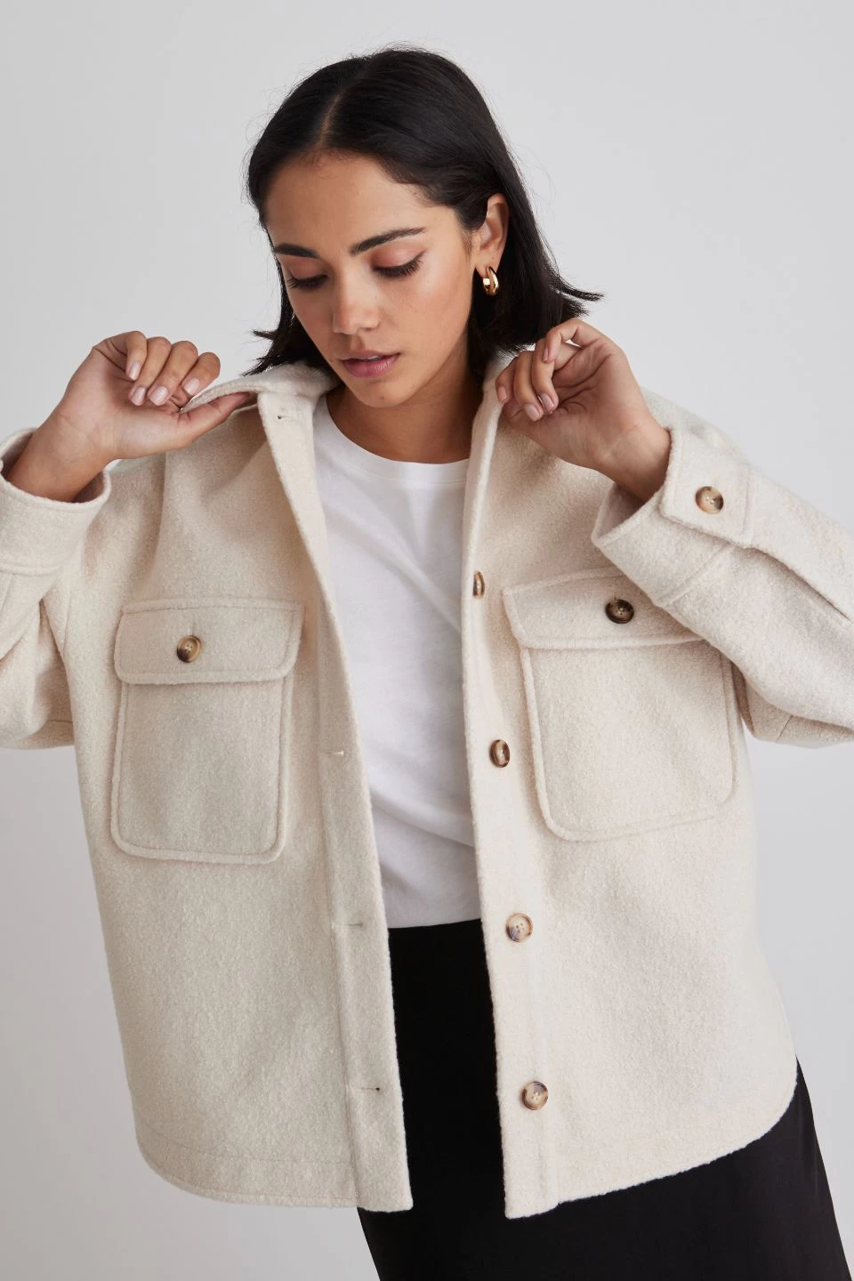 Pinot Bone Mini Boucle Oversized Shacket 6 Pinot Bone Mini Boucle Oversized Shacket - Image 4