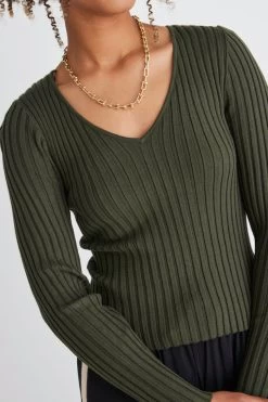 Desire Forest Ls V Neck Rib Knit Top -Fashion Clothing Store 4B84888F 1451 4274 BB9F F4FEBB84B57D 1 105 c