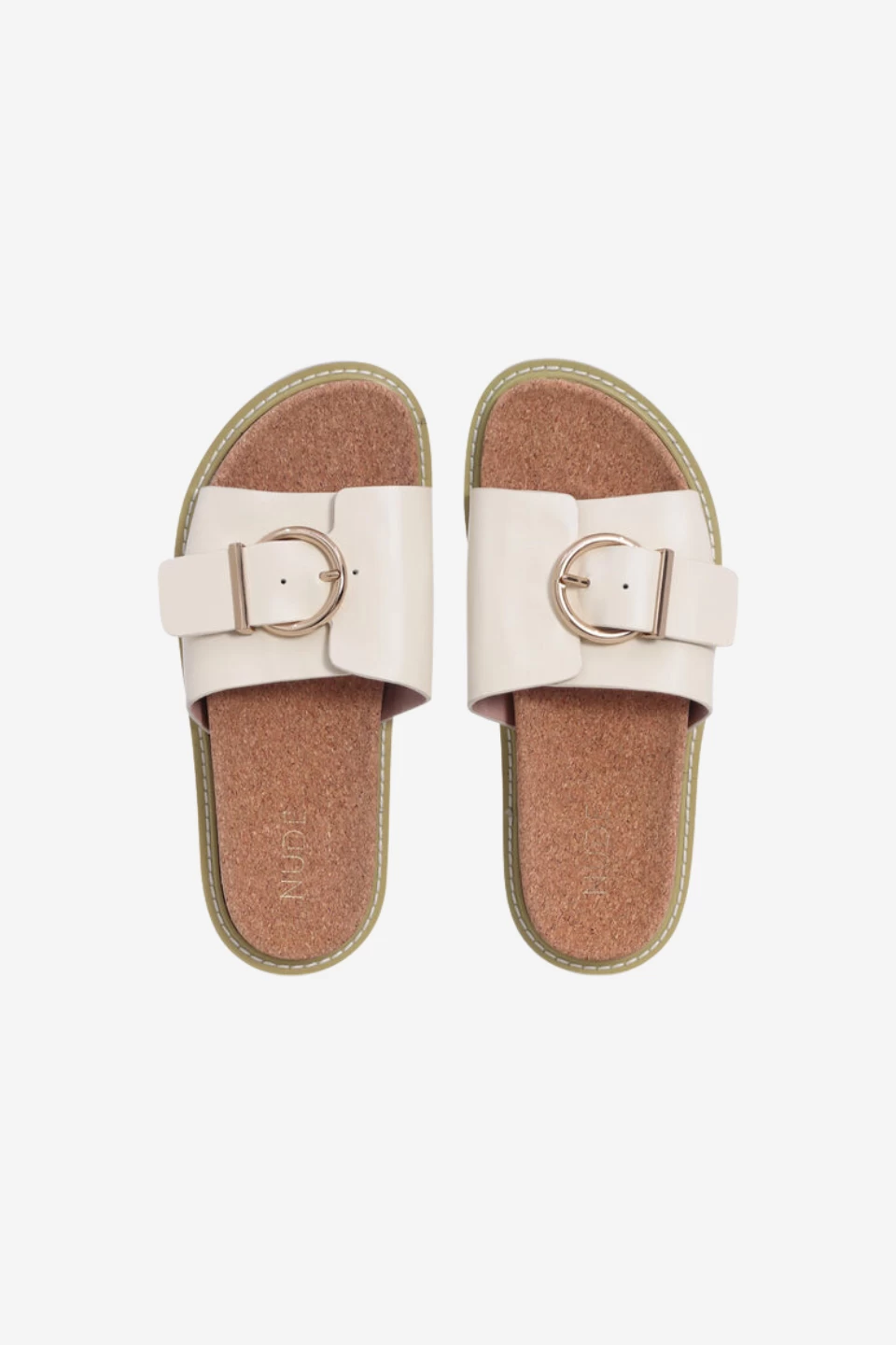 NUDE Nellie Cream Buckle Slide 5 NUDE Nellie Cream Buckle Slide - Image 3