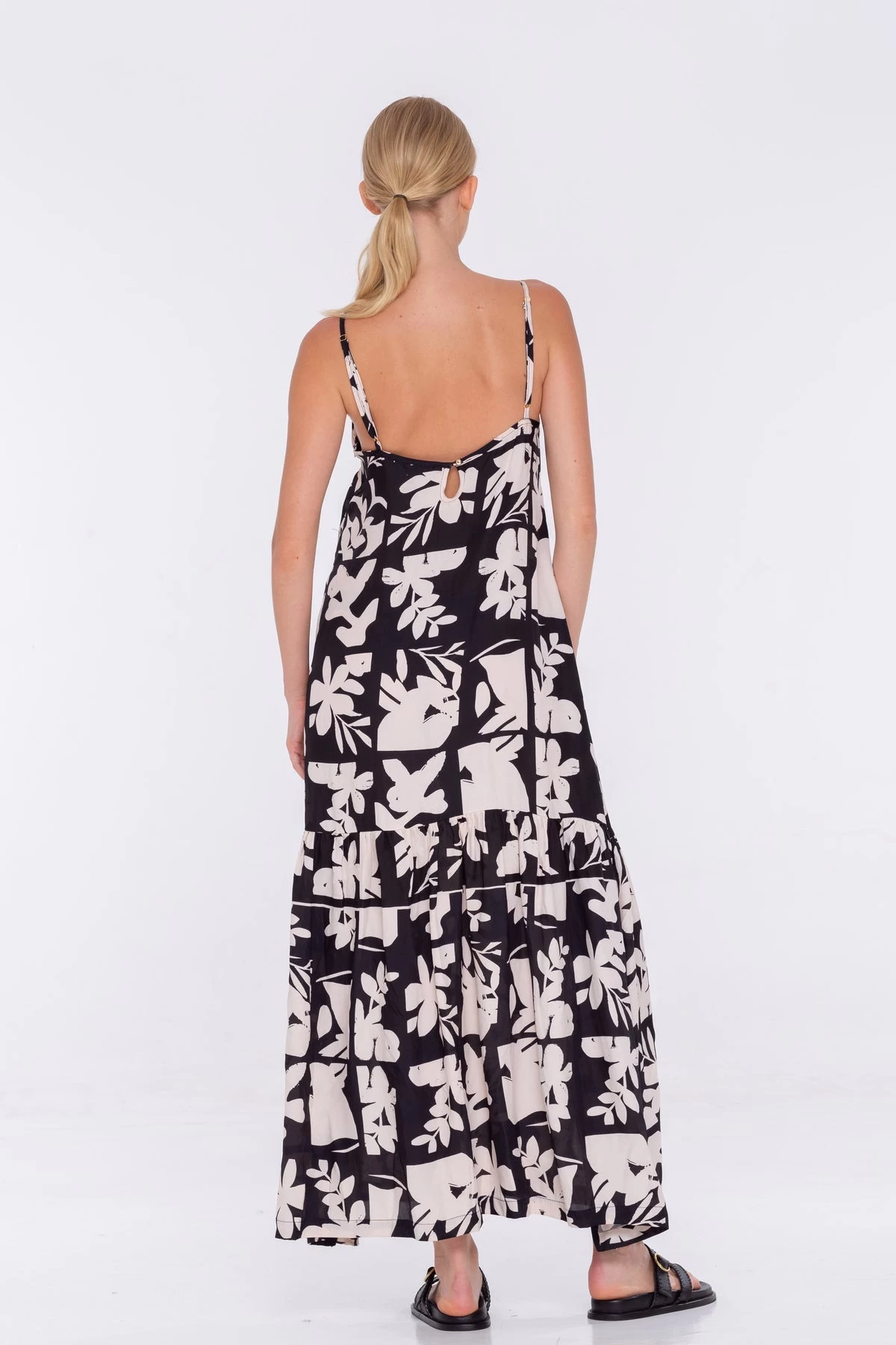 Dallas Black Natural Flower Maxi Dress 5 Dallas Black Natural Flower Maxi Dress - Image 3