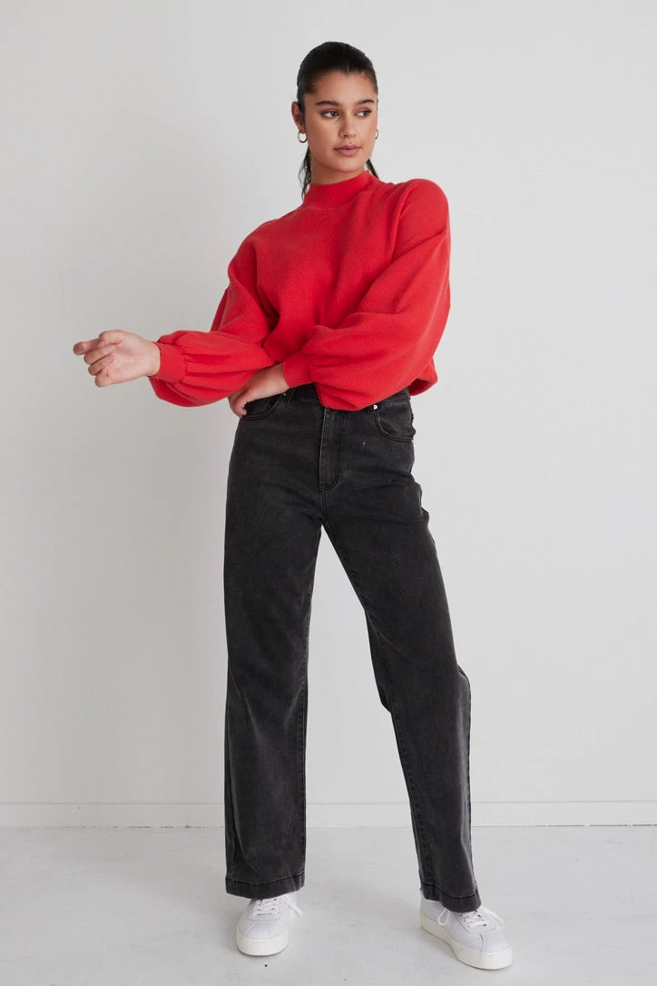 Motivation Scarlet Cotton Fine Knit Boxy Jumper 4 Motivation Scarlet Cotton Fine Knit Boxy Jumper - Image 2
