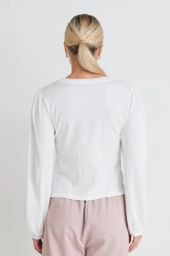 Annabelle Winter White Puff Sleeve Soft Textured Knit Top -Fashion Clothing Store 51C6F8C3 1393 4EFD B969 C49B2064E333 1 201 a