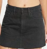 Lola Worn Black Mini Denim Skirt