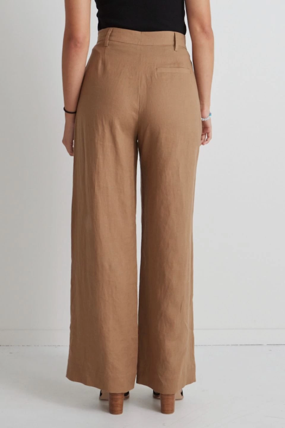 Island Mocha Linen Pleat Front Wide Leg Pant 6 Island Mocha Linen Pleat Front Wide Leg Pant - Image 5