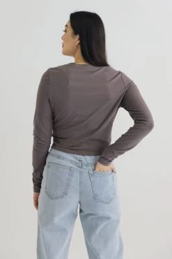 Dazed Steel Grey Twist Front LS Tee 9 Dazed Steel Grey Twist Front LS Tee -Fashion Clothing Store 568ADAAF 5360 449C A5D2 768F9EE51926 1 105 c