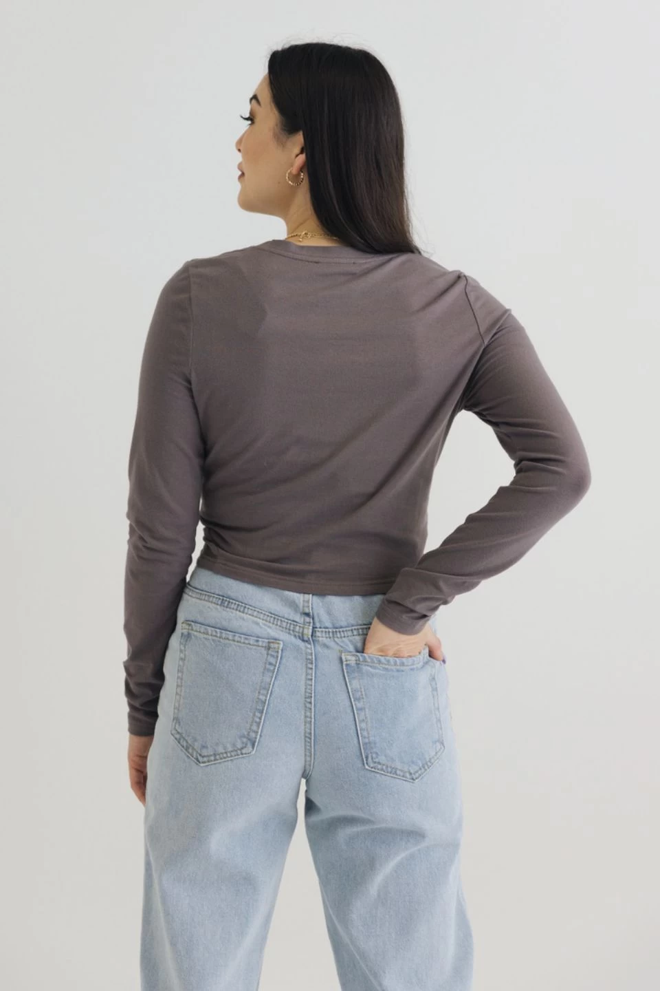 Dazed Steel Grey Twist Front LS Tee 5 Dazed Steel Grey Twist Front LS Tee - Image 3