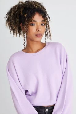 Impulse Lilac Cotton Crew Neck Fine Knit Jumper -Fashion Clothing Store 5A290BE7 9AB8 448F 9717 8F67AC0E966B 1 105 c