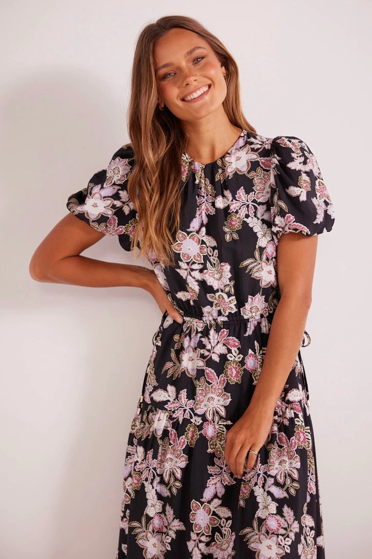 Willow Black Floral SS Midi Dress 4 Willow Black Floral SS Midi Dress - Image 2