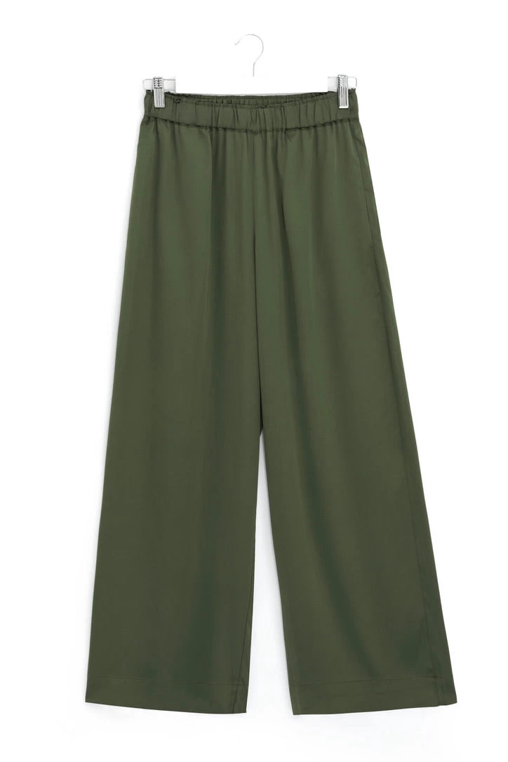 Luxury Khaki Satin Wide Leg Pants 7 Luxury Khaki Satin Wide Leg Pants - Image 5