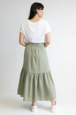 Hope Sage Linen Tiered Midi Skirt -Fashion Clothing Store 5F25B15E 89BD 4E21 8B60 2C51F6C68434 1 201 a
