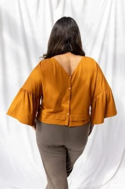 Saturday Rust LS Cotton Top -Fashion Clothing Store 5Recreate Saturday Top Organic Cotton Rust 2000x2000 1