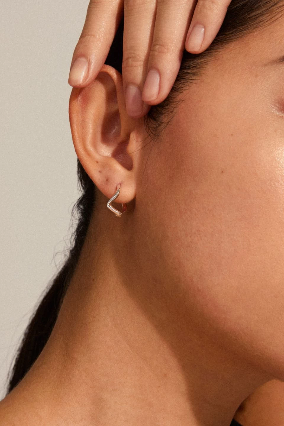 Pilgrim Alberte Organic Shape Hoop Earrings Silver 3 Pilgrim Alberte Organic Shape Hoop Earrings Silver