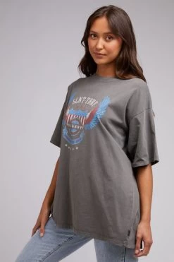 Badge Charcoal Branded Casual Tee