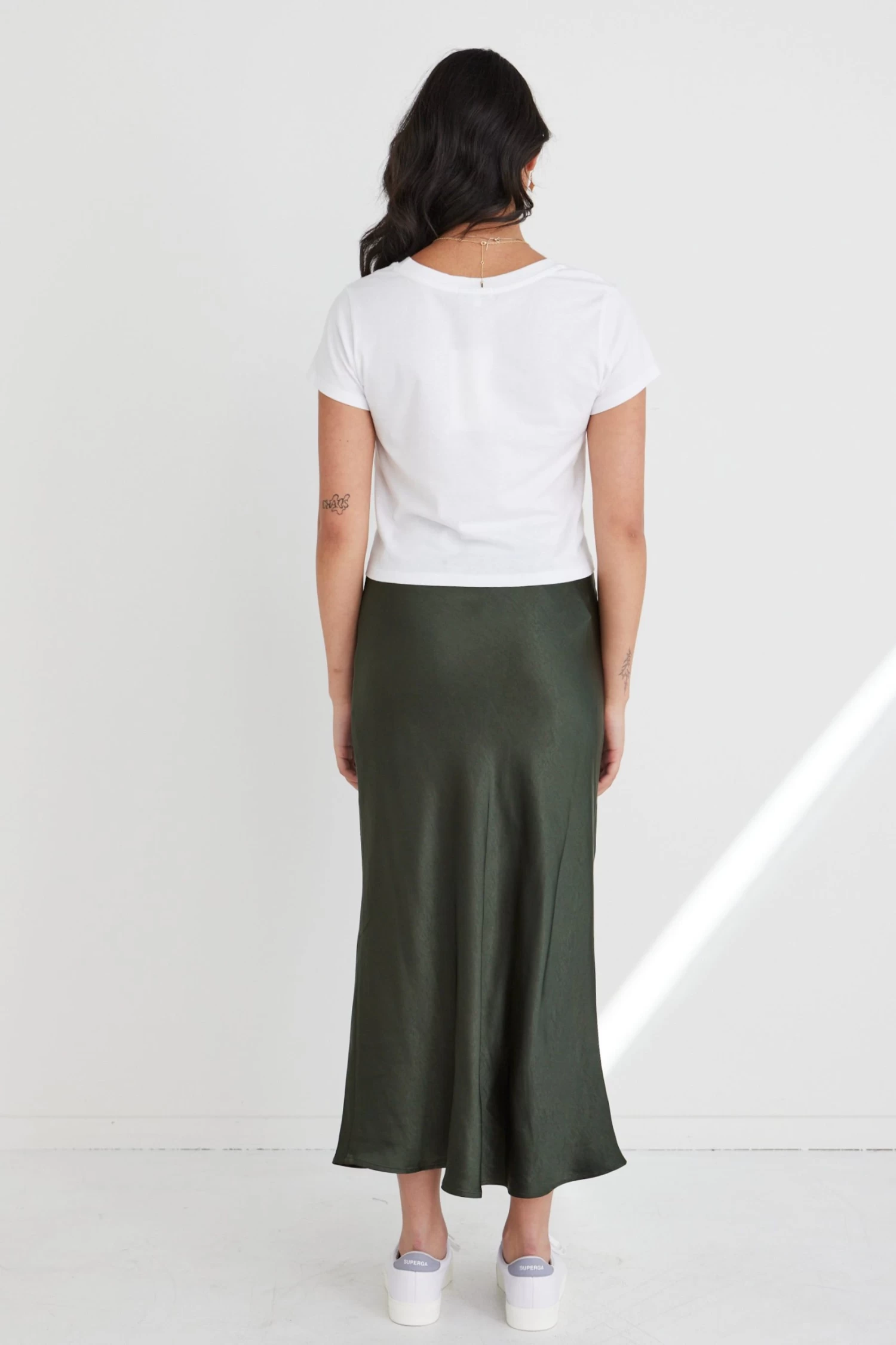 Ivy Forest Satin Bias Midi Skirt 7 Ivy Forest Satin Bias Midi Skirt - Image 5